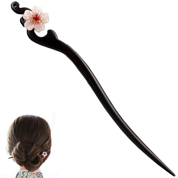 Handmade wooden HAIR PIN PICK STICK wavy style great grip EBONY wood natural new Handmade wooden HAIR PIN PICK STICK wavy style great grip EBONY wood natural new